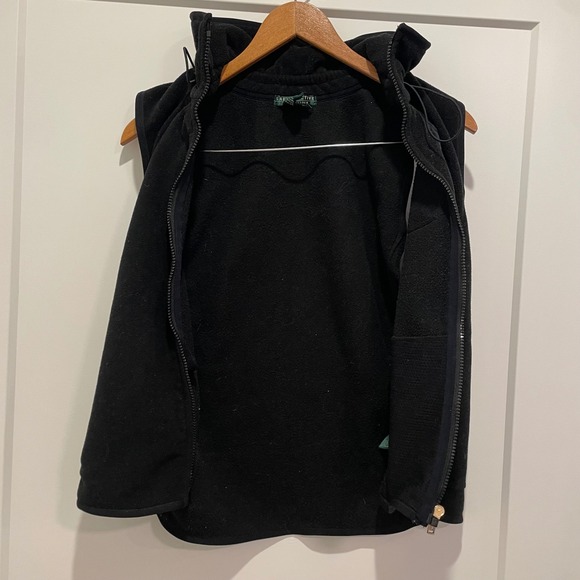 RALPH LAUREN ACTIVE Black‎ Fleece Vest Full Zip Mock Neck Women's Size M - Picture 3 of 8